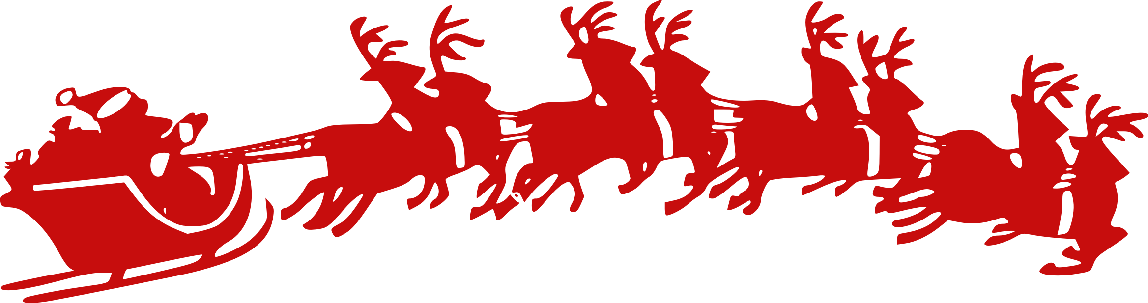 santa sleigh pulled reindeer vector clipart image photo domain photo #30502