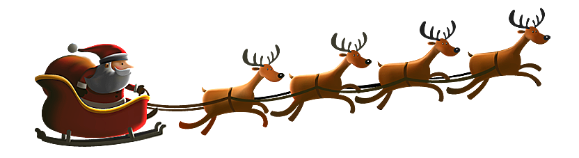 santa sleigh, santa claus sleigh flying png #30488