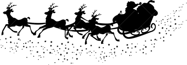 santa sleigh silhouette png 30506