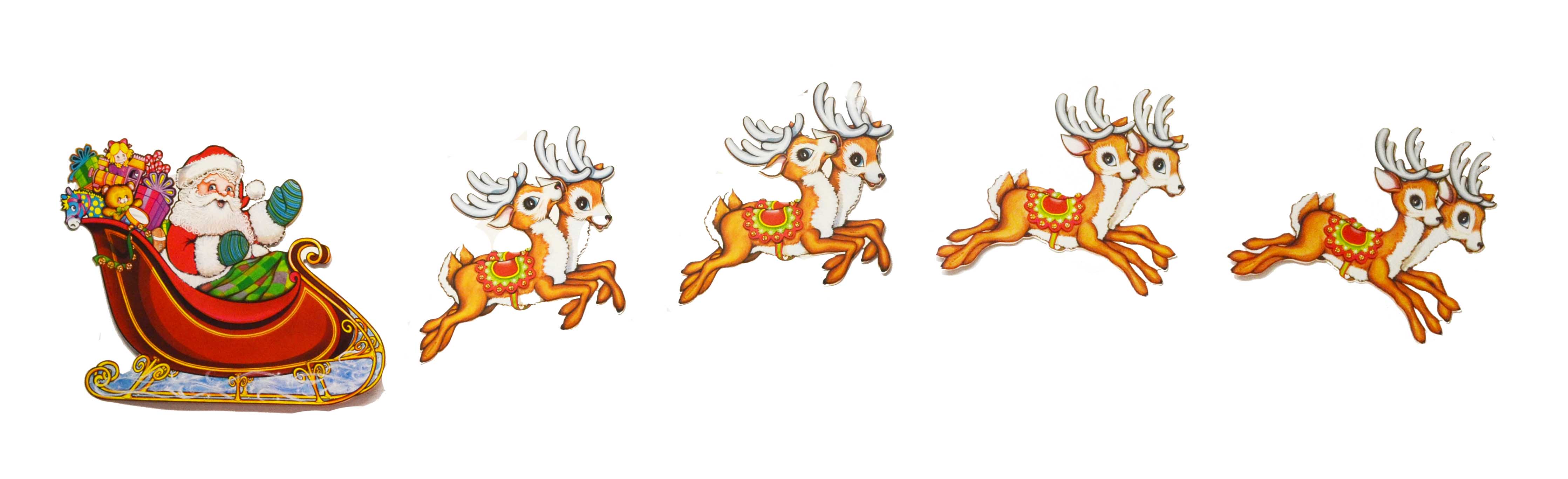 clipart santa sleigh and reindeer clip art #32806