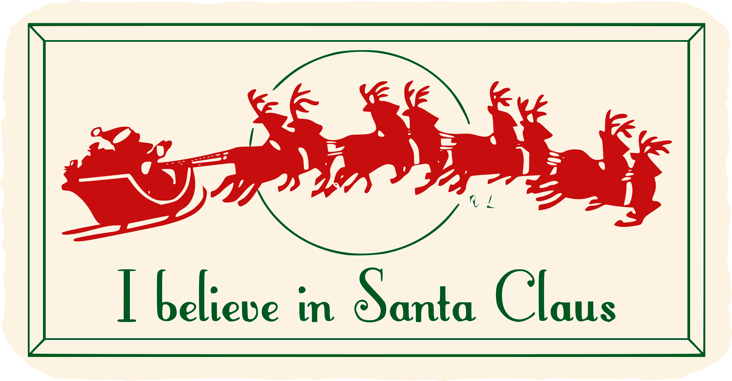 I believe in Santa claus and Sleigh Clipart 32801