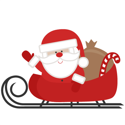 santa sleigh cut file cute clipart files #32805