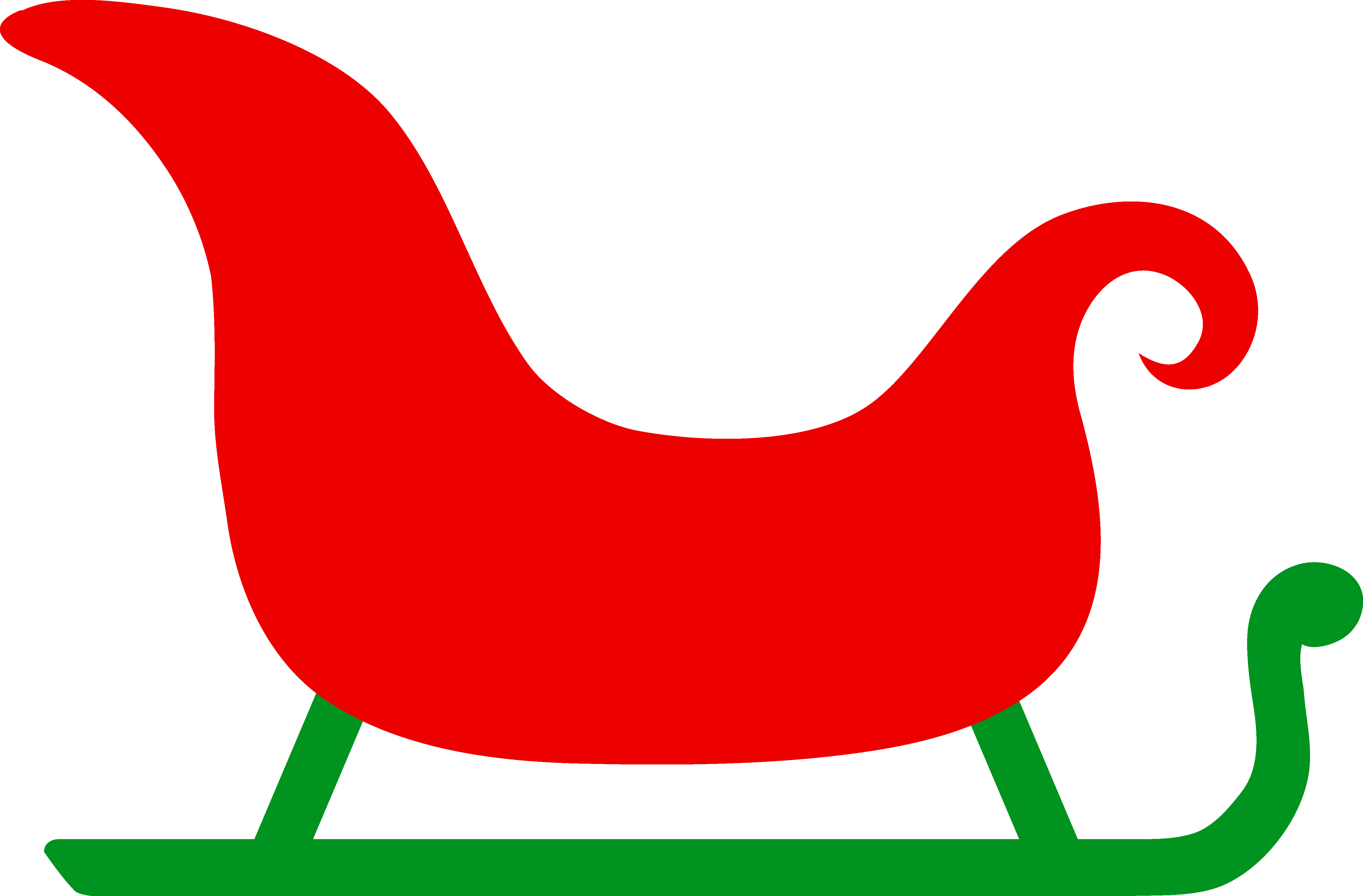 simple red and green sleigh clip art #32815