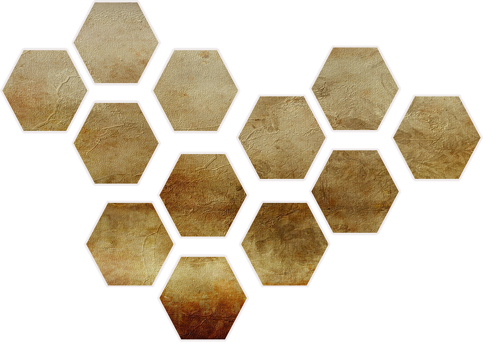 illustration shape honeycomb gold paper #27320