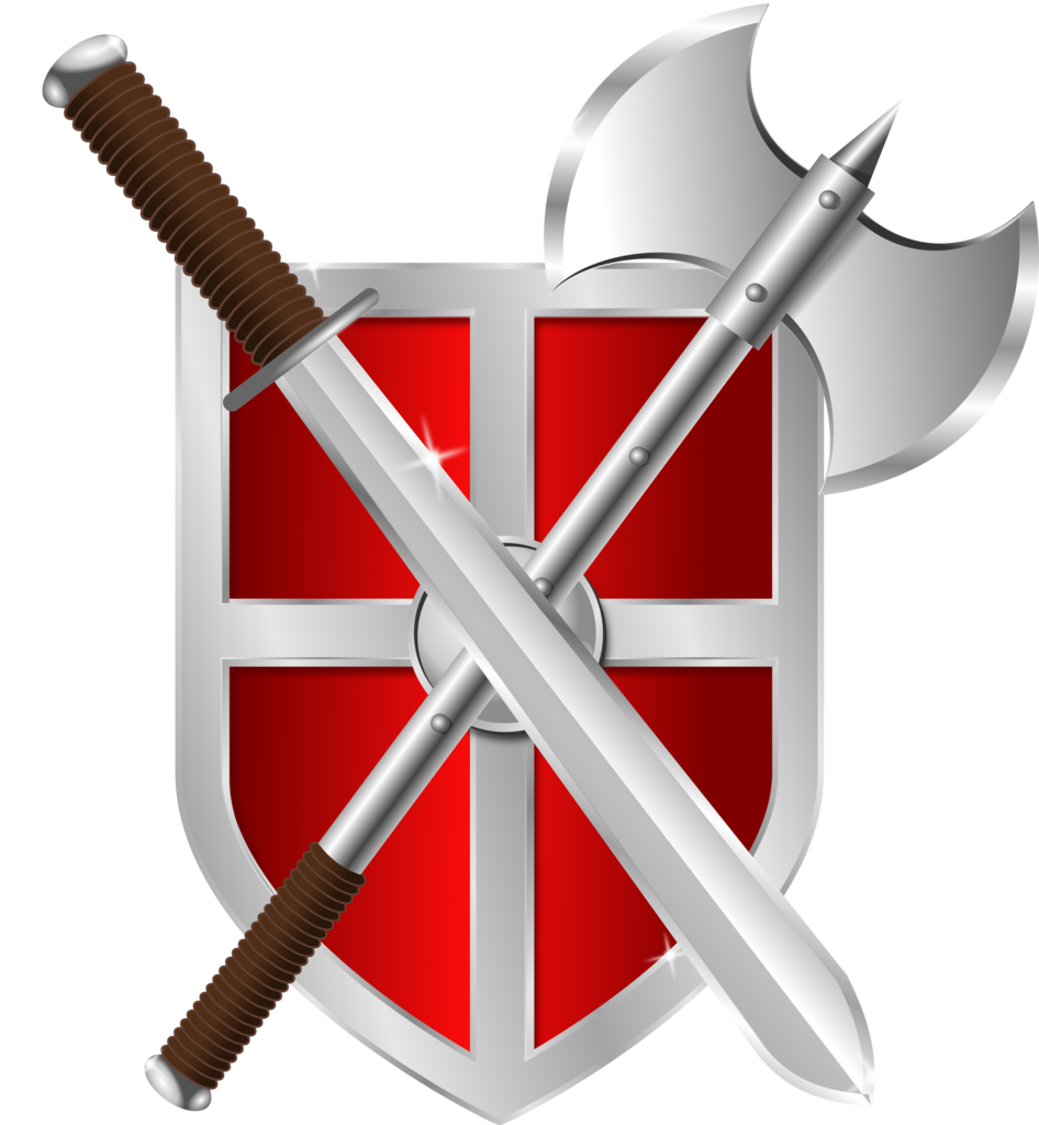 transparent sword and axe battle shield logo png #22909