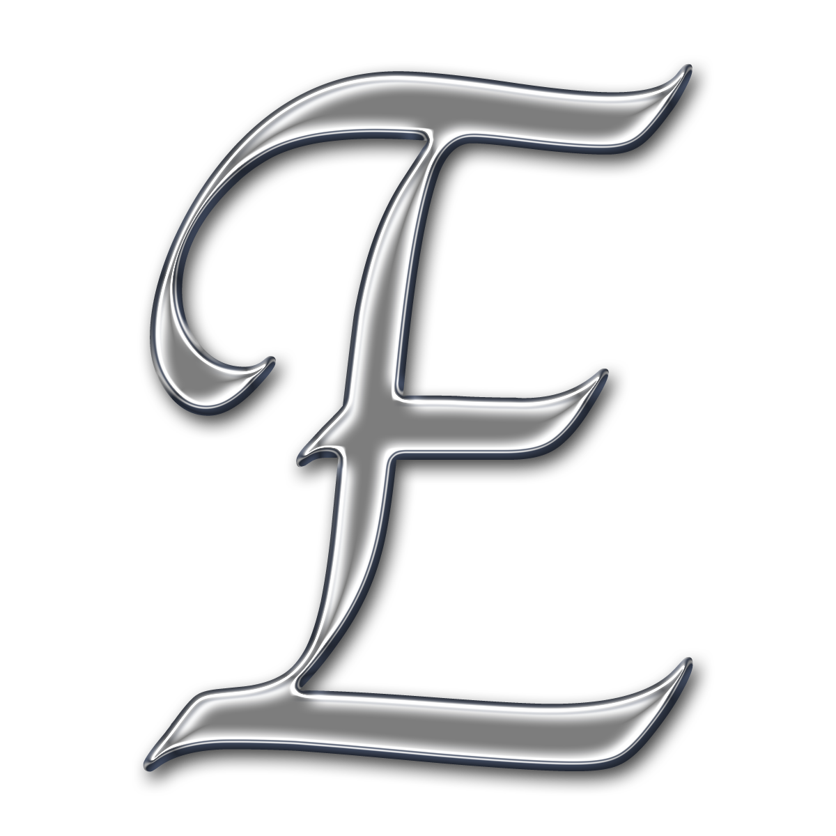 Silber Letter e Png #1408