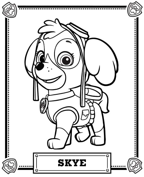 skye paw patrol images colouring pages #2631