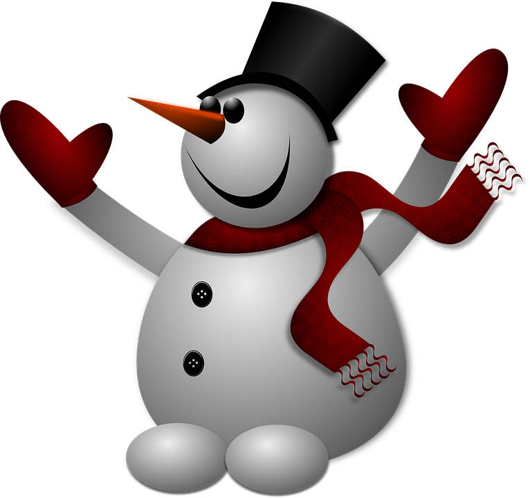 vector graphic snowman winter cold hat gloves #23935