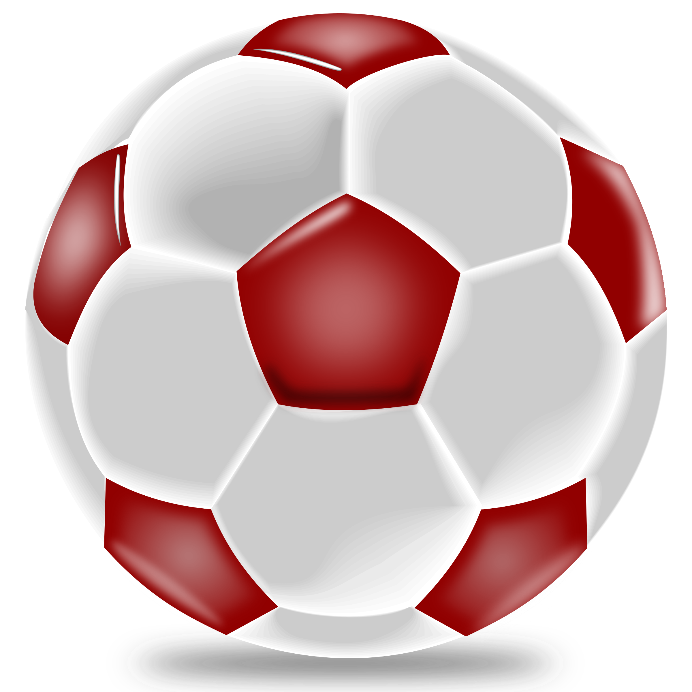 Red and white soccer ball pattern sports png download #42429
