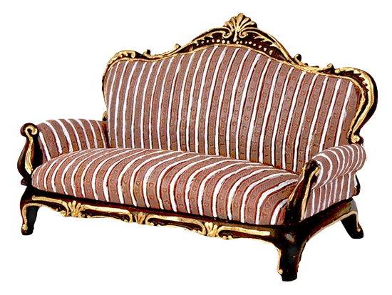 sofa vintage brown white line png transparent image #14573
