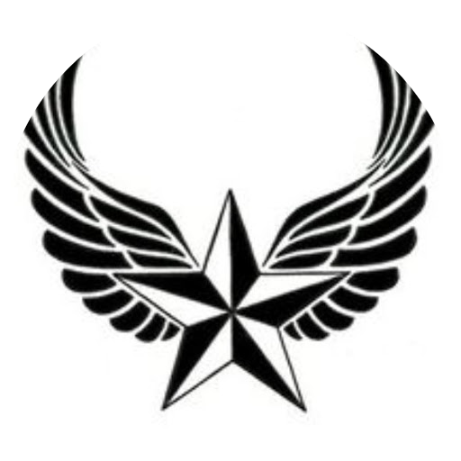 angel winged nautical star tattoo design #8679