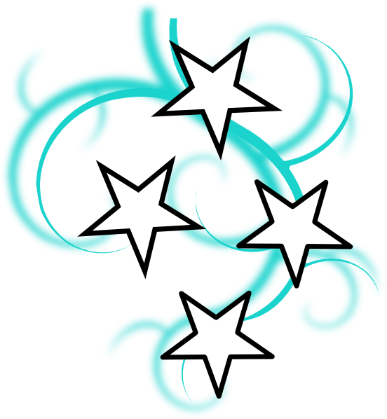 teal white tattoo with stars clip #8697