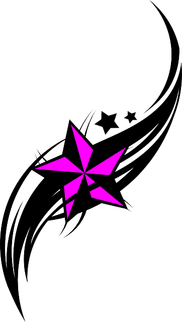 vector graphic star tattoo tribal image #8686