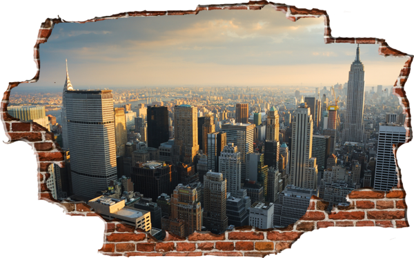 breaking wall new york city skyline #21331