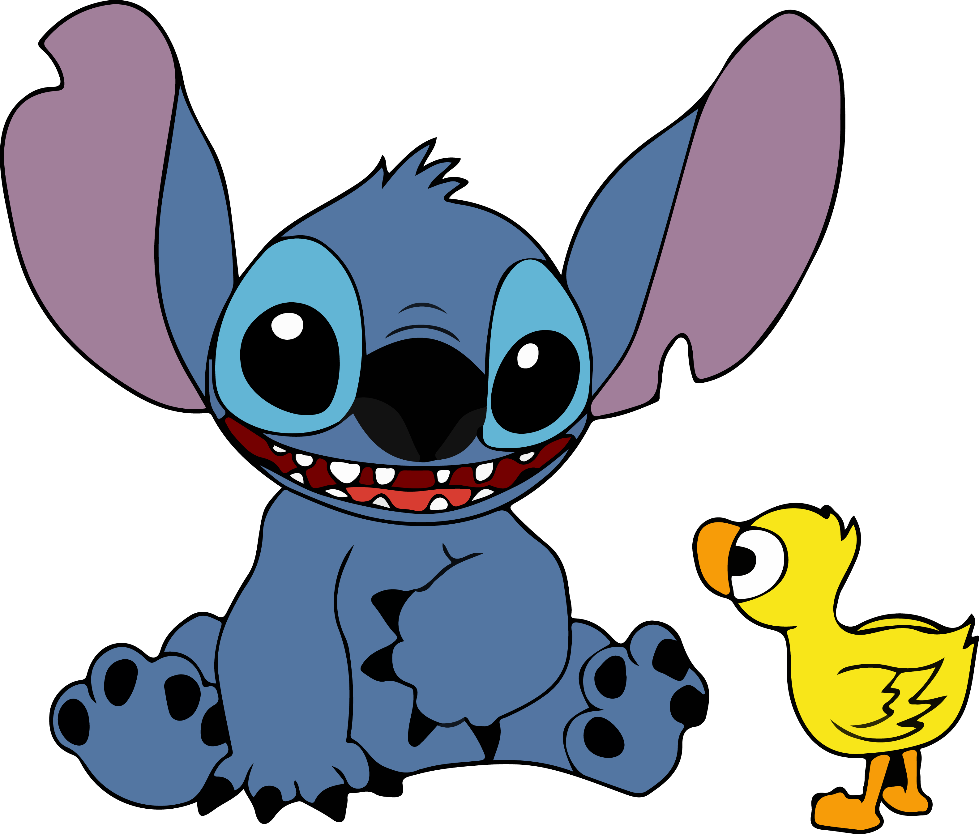 stitch with yellow chick png transparent 42535