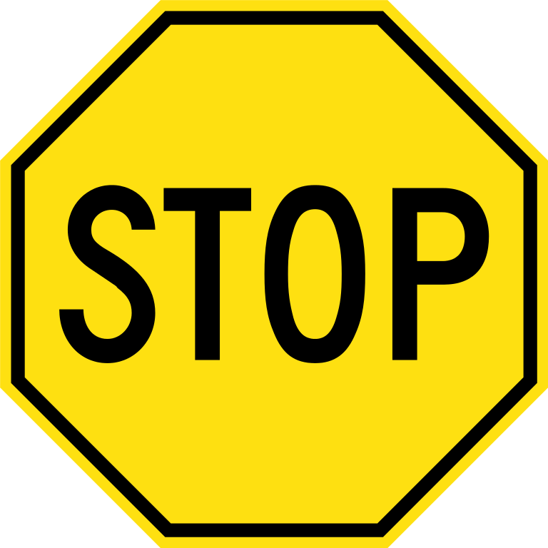 yellow stop sign black border PNG transparent #19346