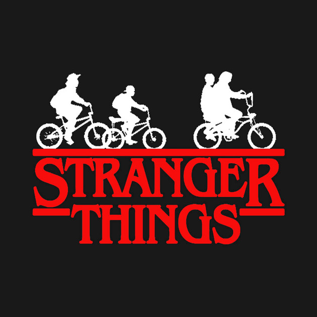 stranger things logo with silhouette