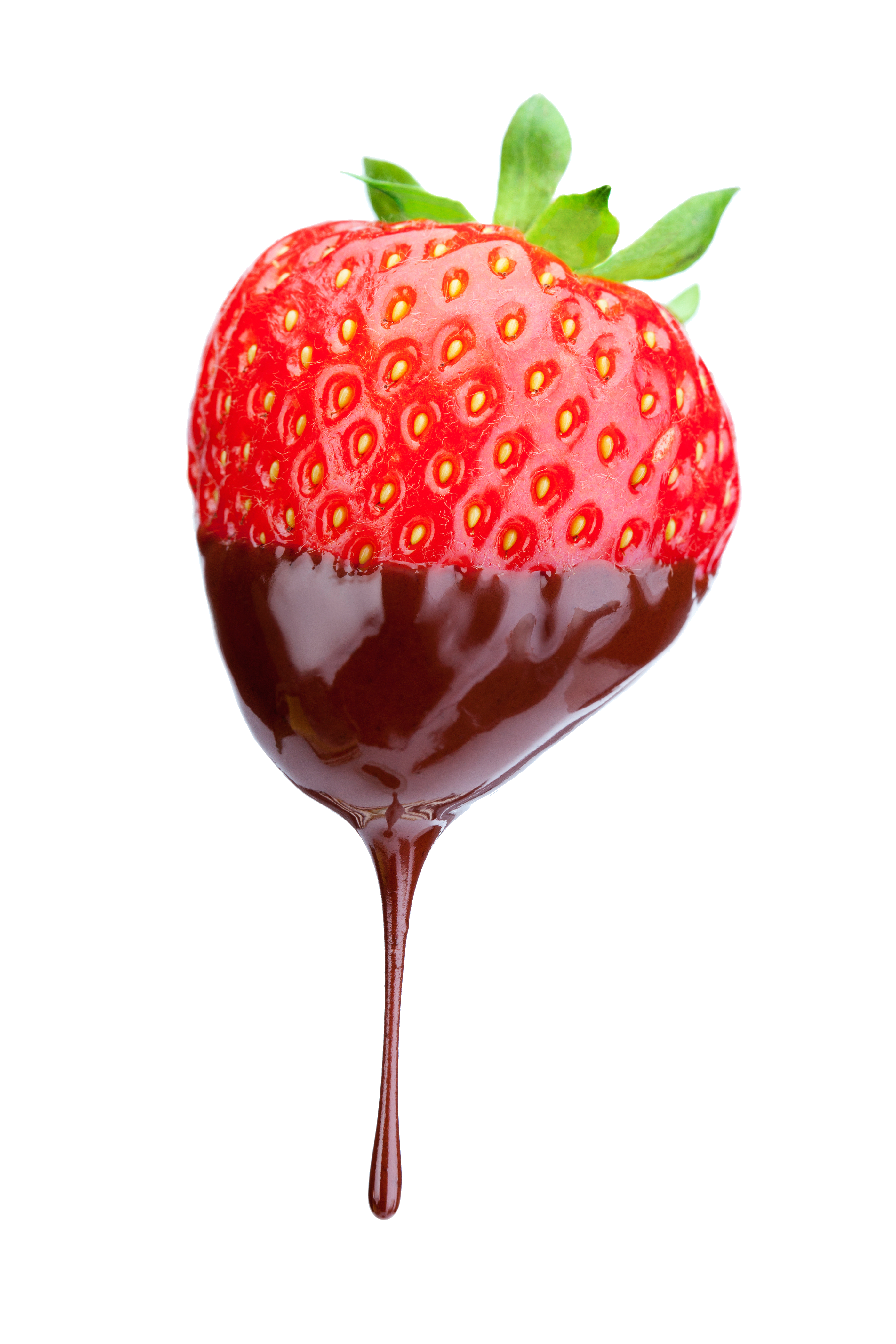 Strawberry with chocolate drops png #14986