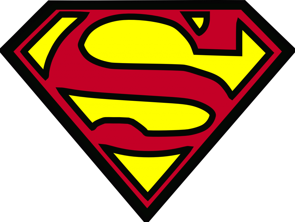 superman logo yellow and red clip art #1543