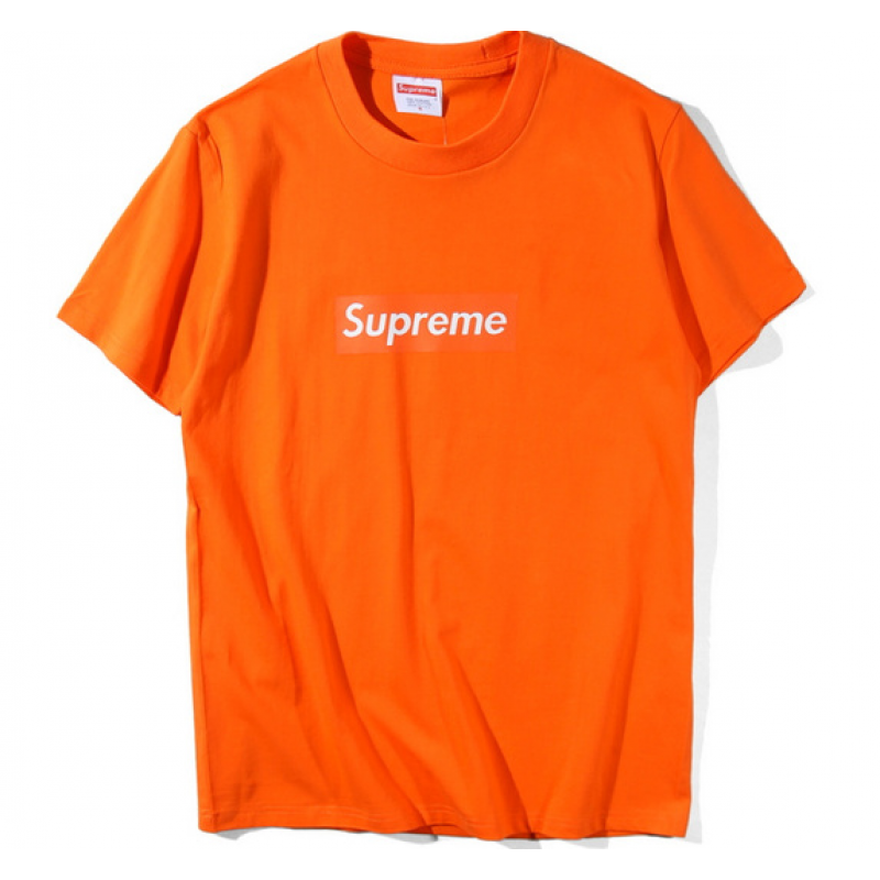 supreme box logo shirt orange #27026