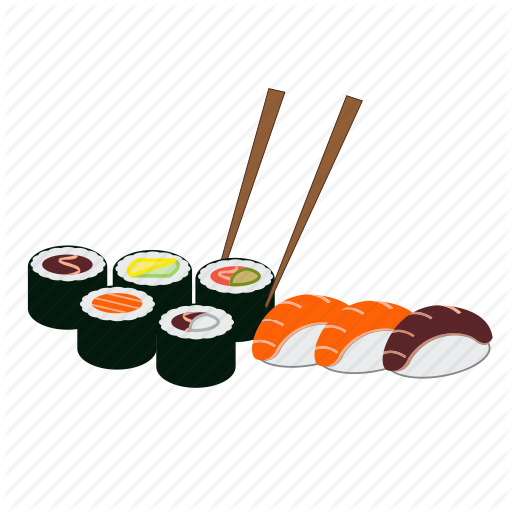 Sushi Rolls with chopstick PNG icon #25837