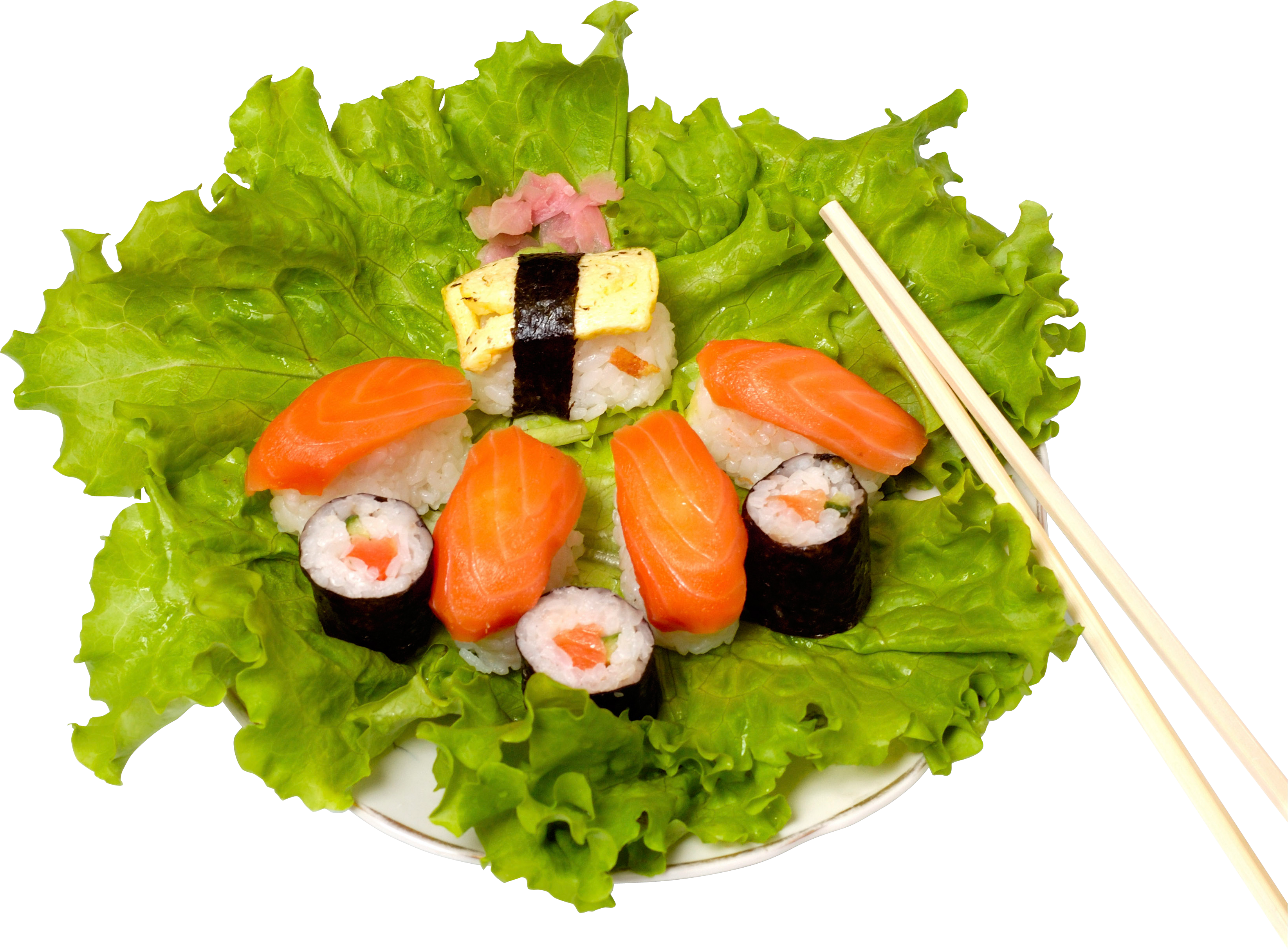 sushi rolls greens vegetables png #25784