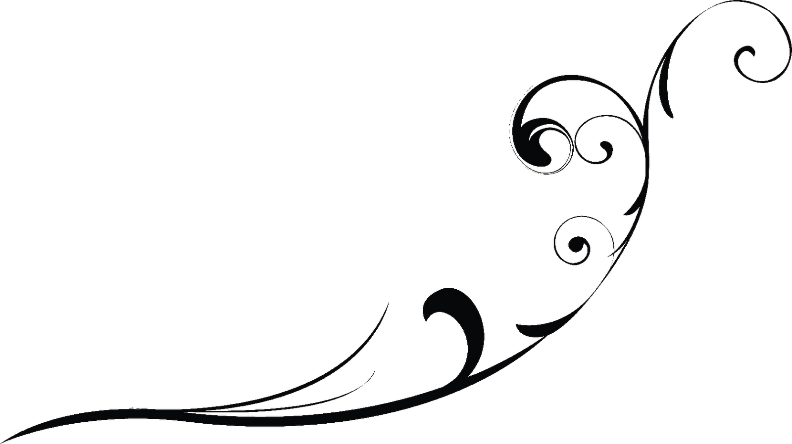 black swirls right corner png #42573