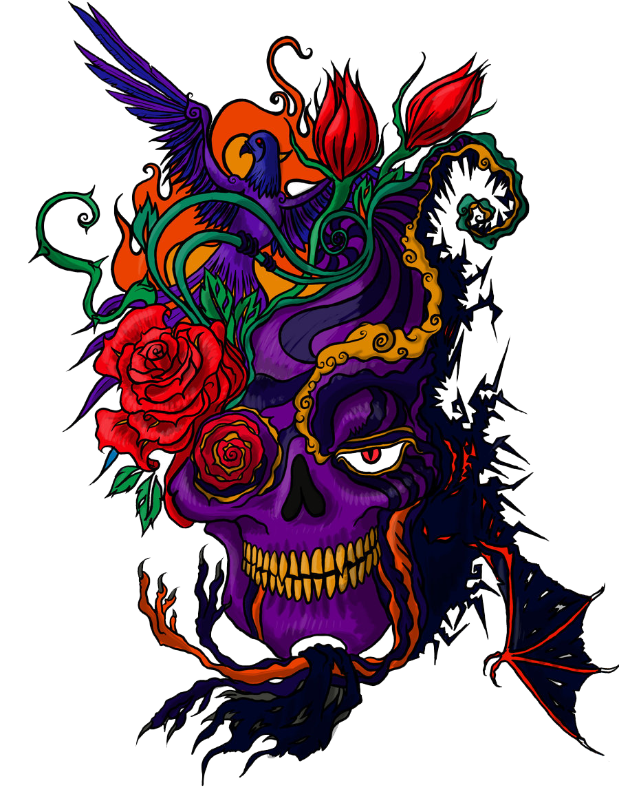 colored tattoo head png download #11795