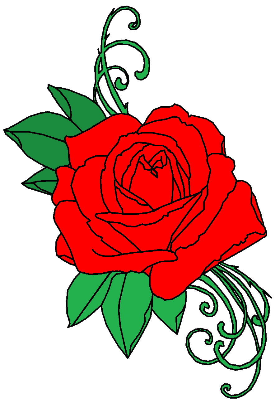 red and green colored rose png tattoo transparent image #11816