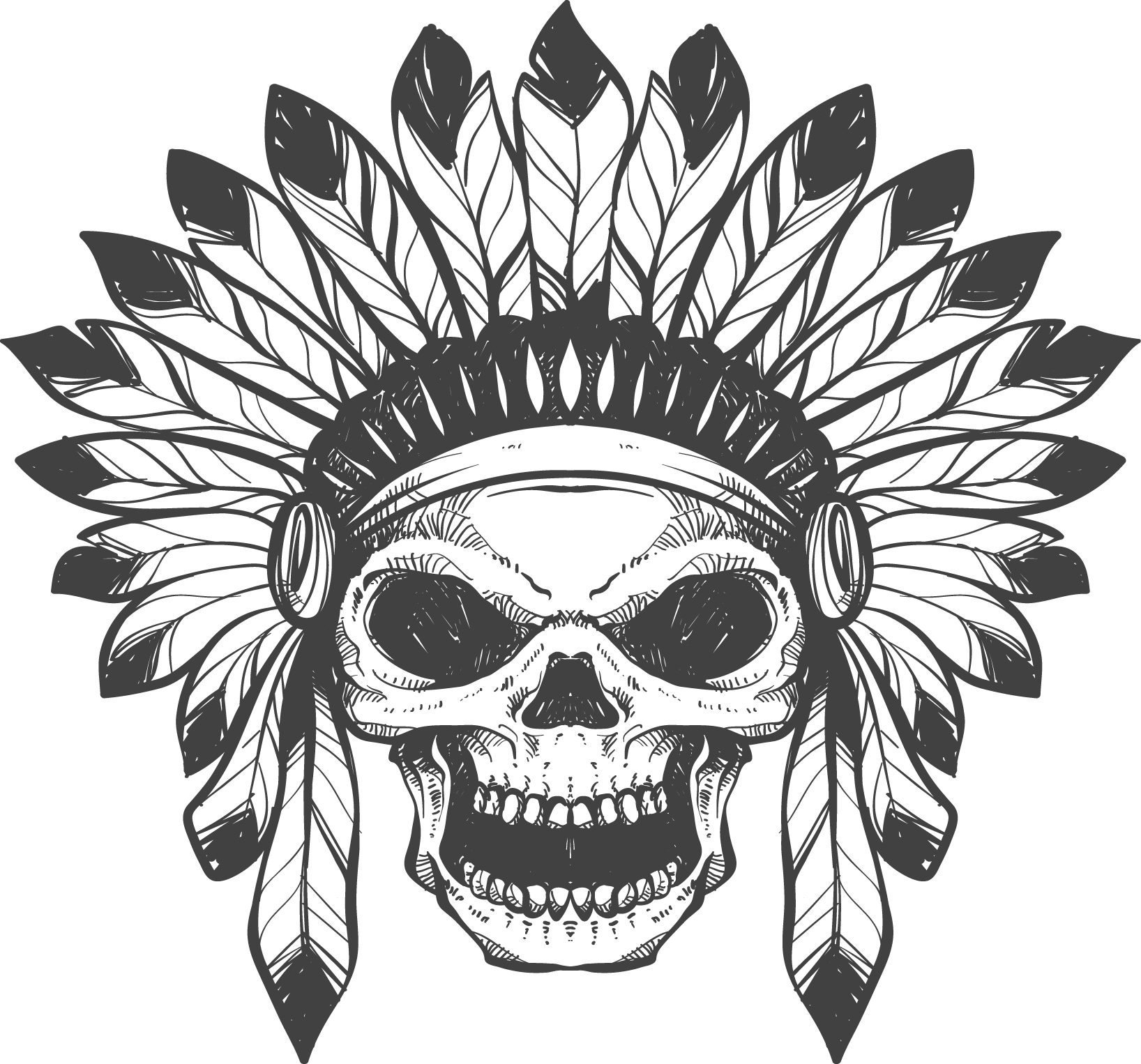 Human skull symbolism Tattoo, Design Tribal, antler, white, sticker png |  PNGWing