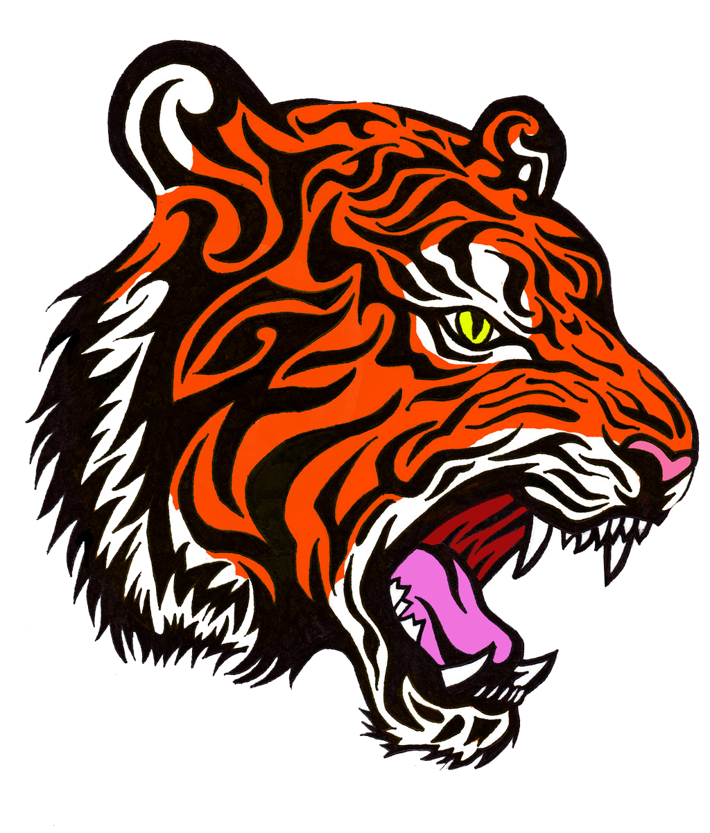 tiger head tattoo model transparent png #11949