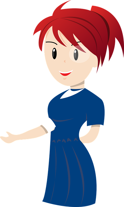 blue dress teacher vector graphic pixabay #16002
