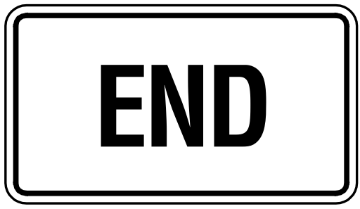 the end road signs end info #36220