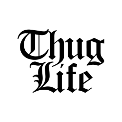 thug life text logo big transparent png stickpng