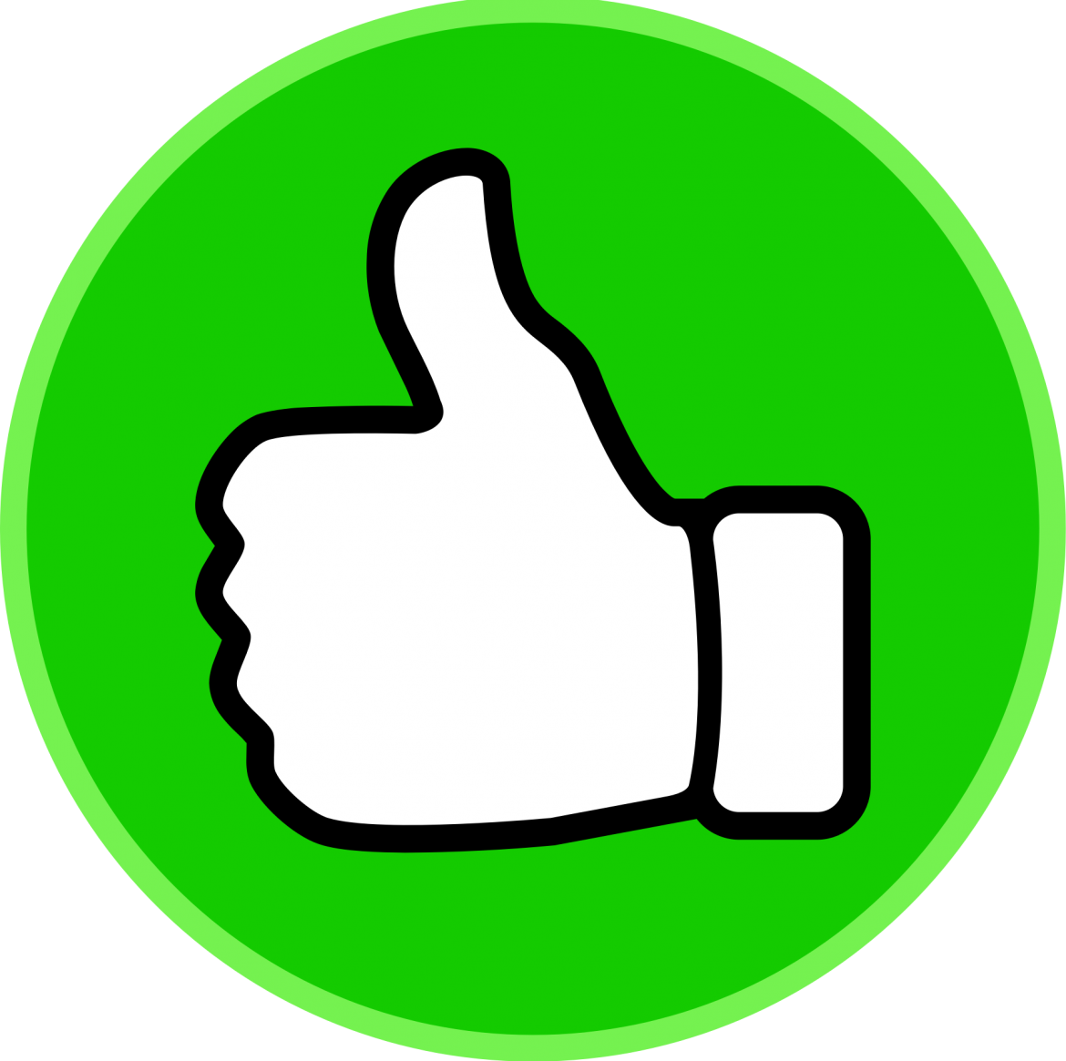 thumbs up clipart in green circle