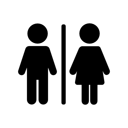 man and women black toilet symbol for firms, company #29311