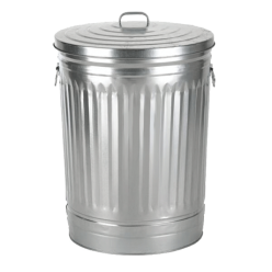 silver trash can, objects png #24808