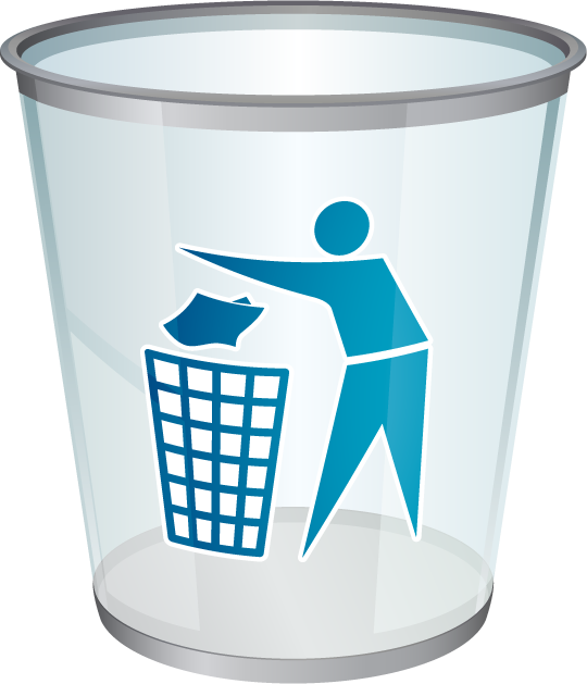 trash can with man basket icon png #24846