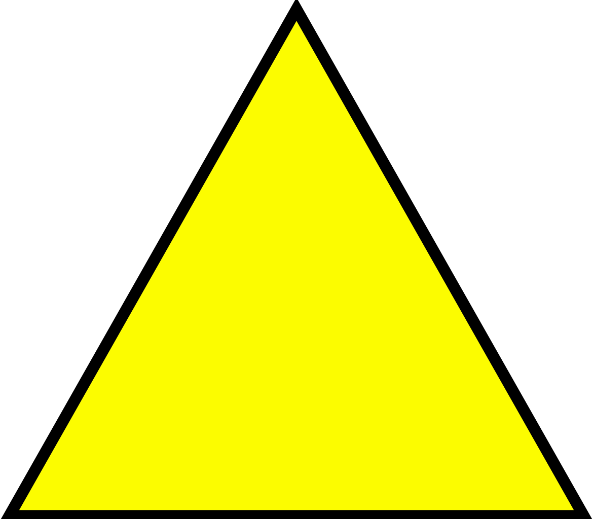 simple yellow triangle with black outline png #41344