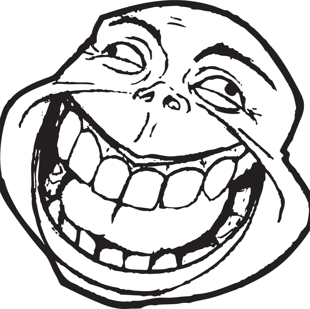 big open mouth troll face transparent png stickpng #18251