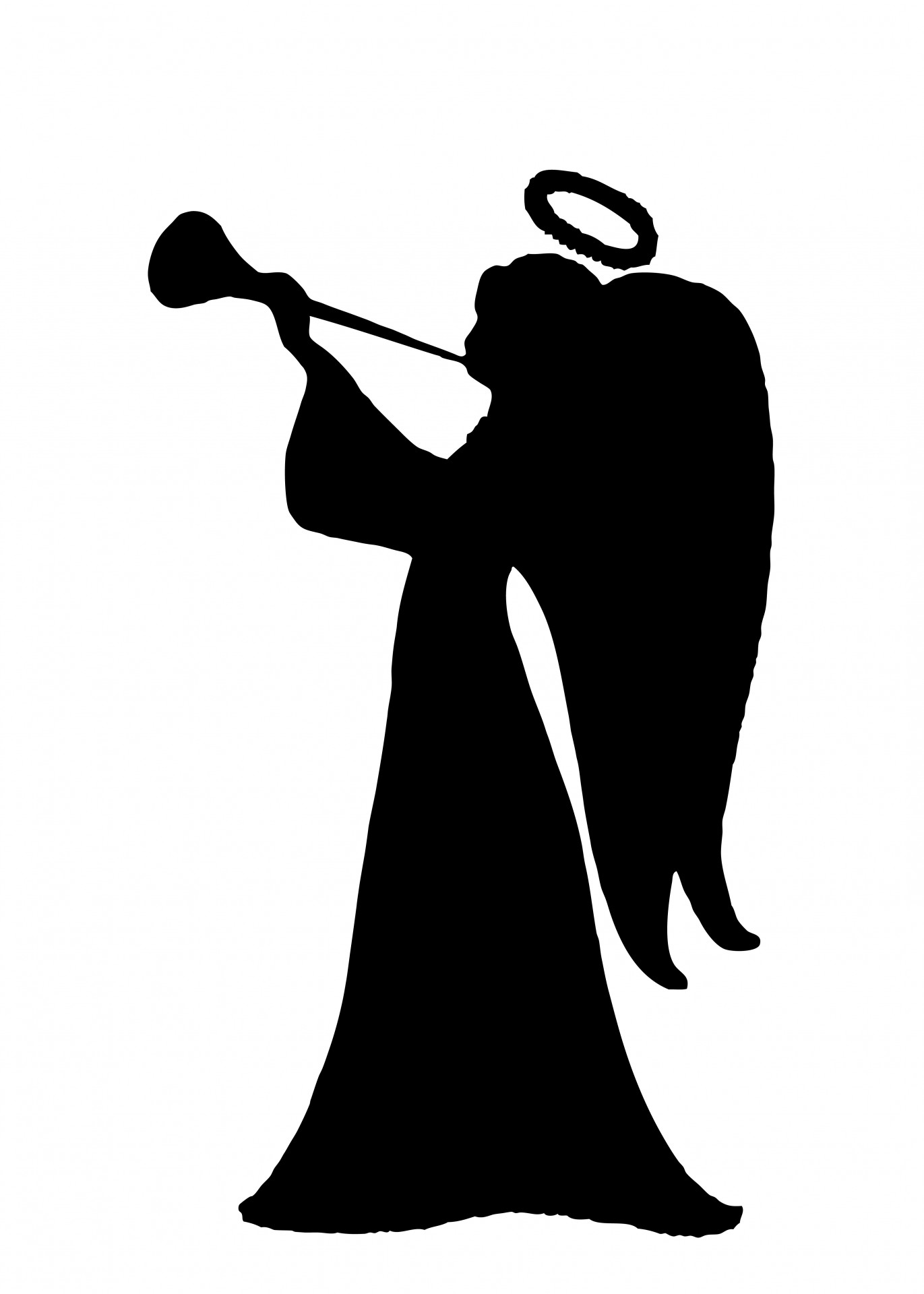 trumpet clipart, angel silhouette clipart photo domain #31919