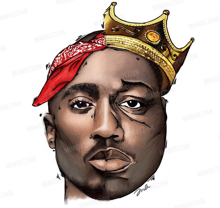 tupac shakur art biggie smalls art original half pac #32136