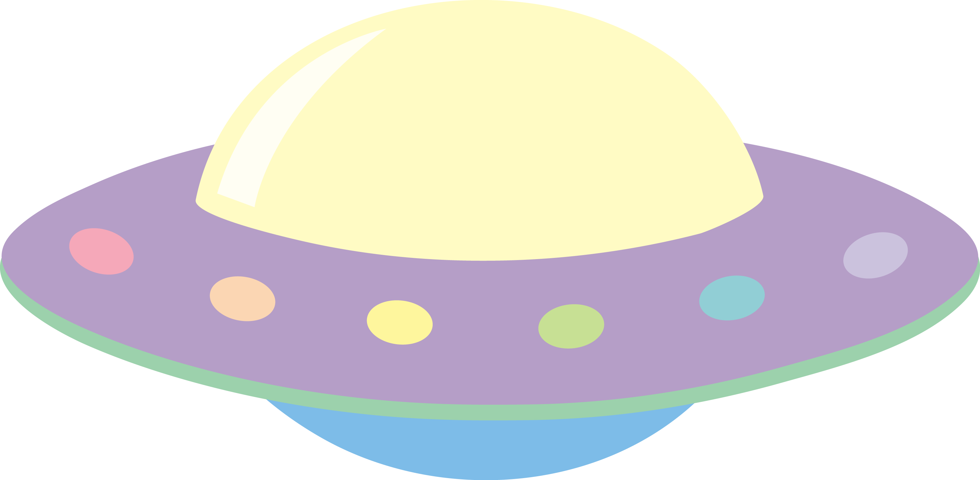 pastel colored alien ufo clip art #26834