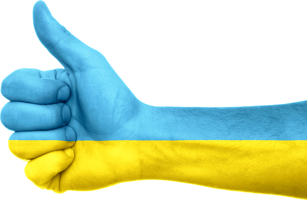 hand ok colors of ukraine flag png transparent background #42042