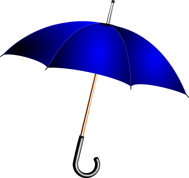 umbrella blue rain vector graphic pixabay #18639