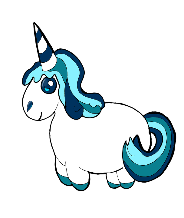 illustration unicorn clipart blue pony cute #20160