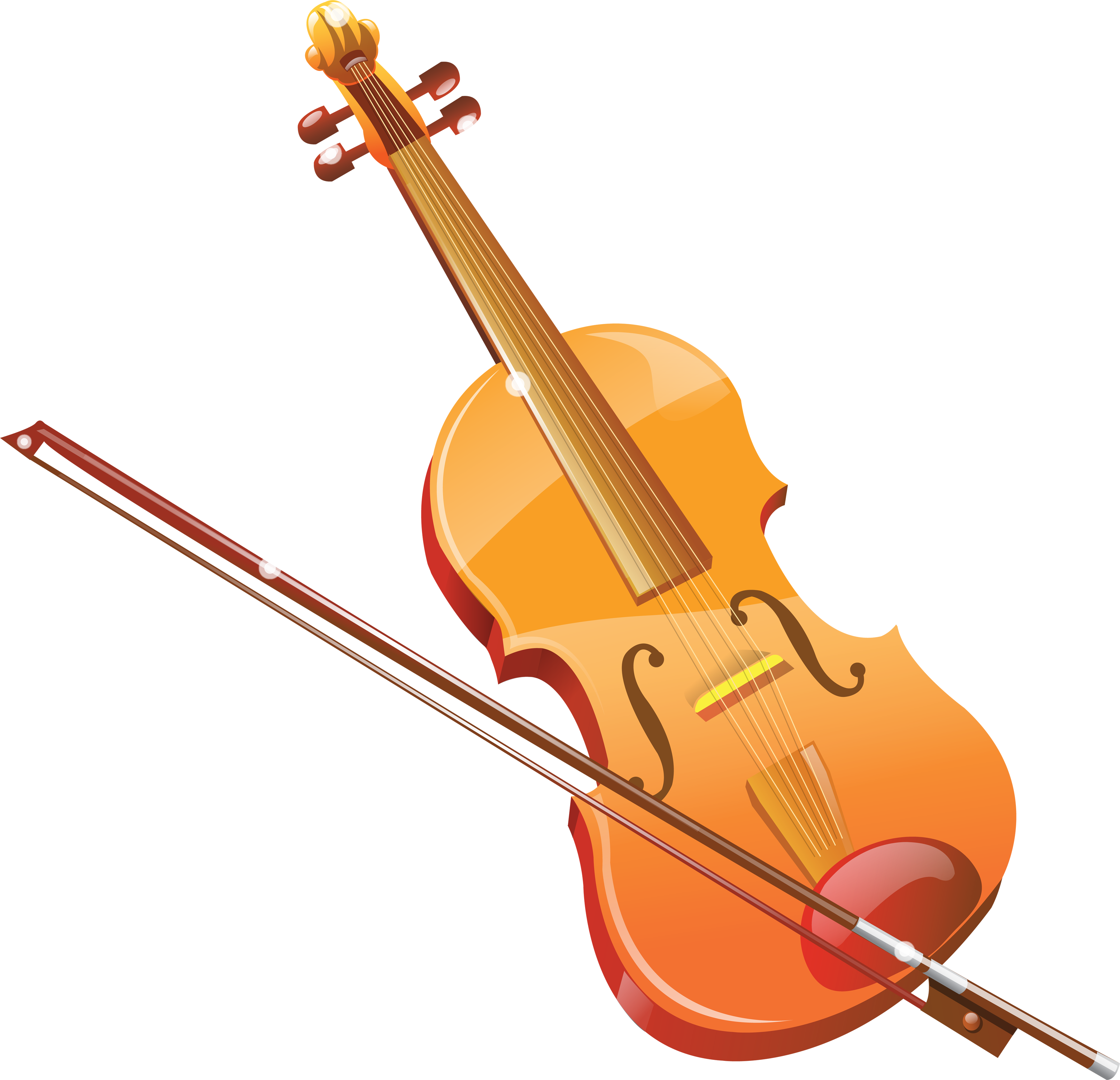 violin and bow wooden clipart transparent #29913