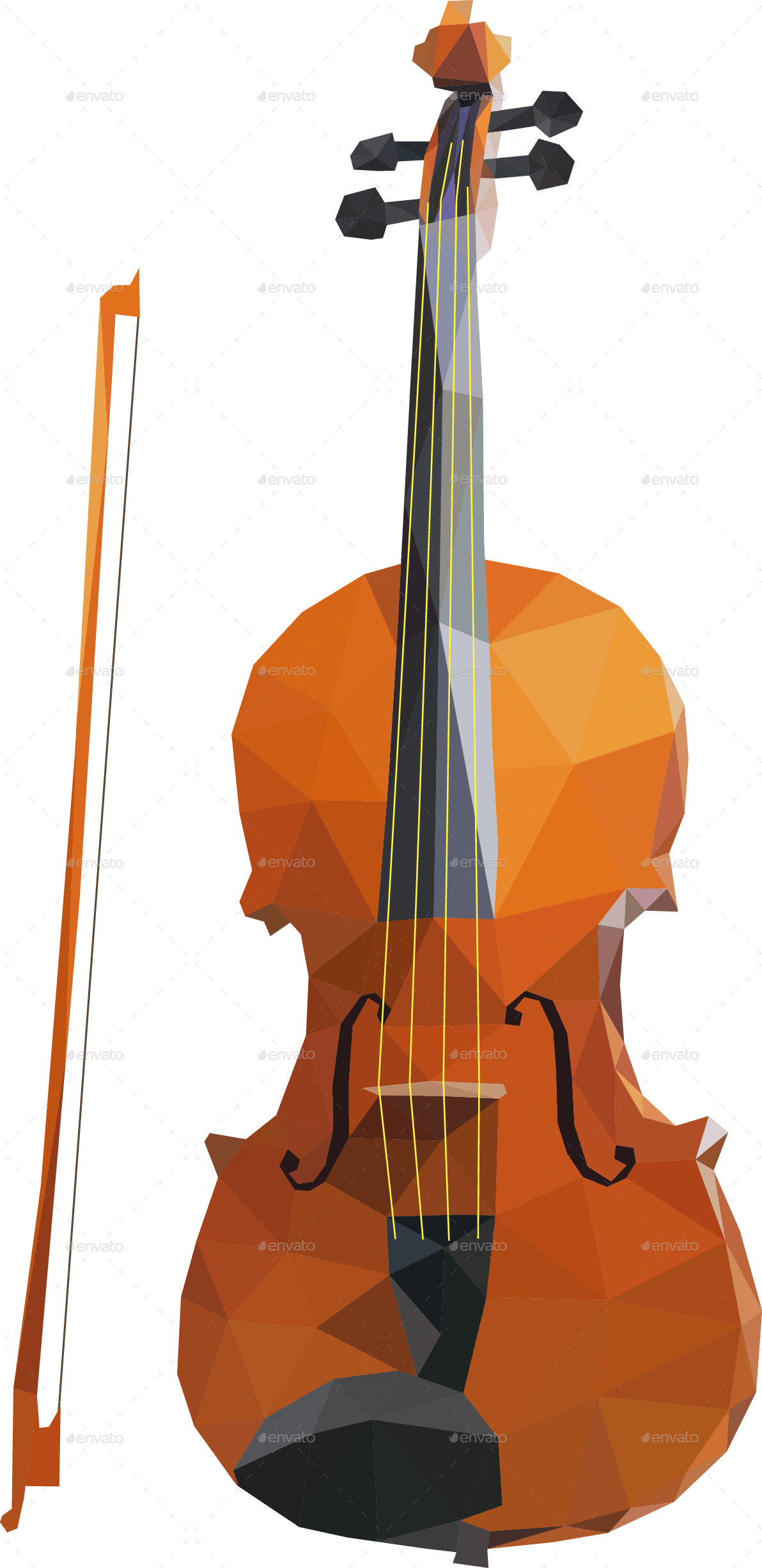 violin music instruments vector image #29912