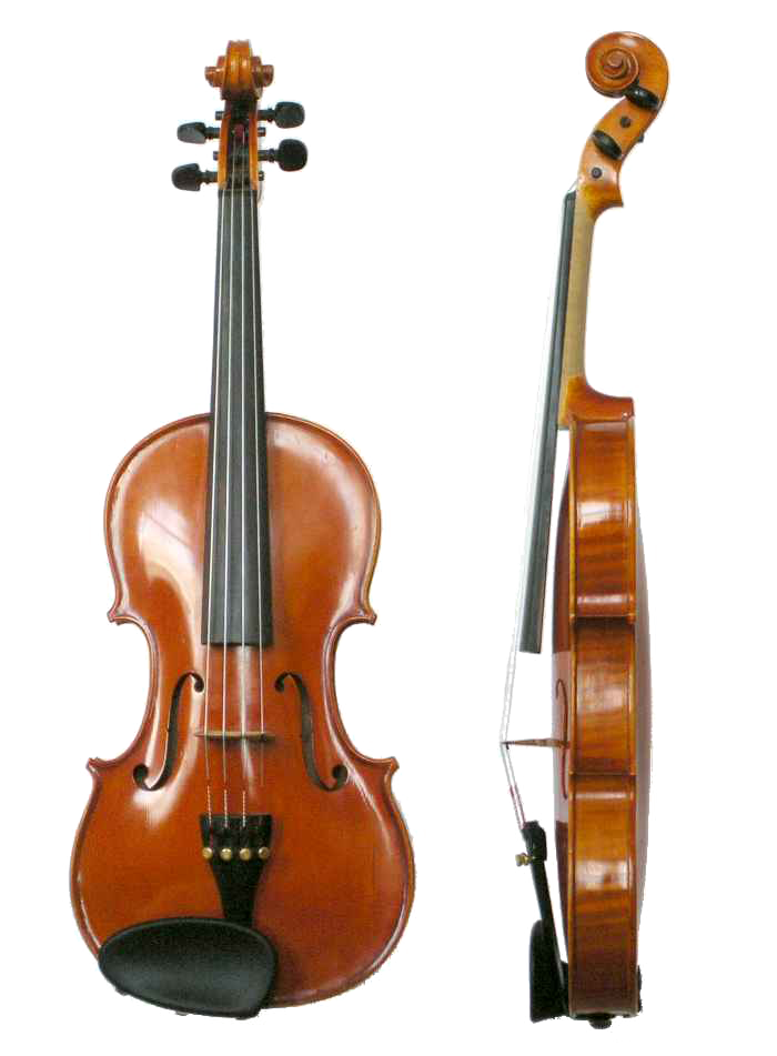 violin picture front and side view transparent background #29903