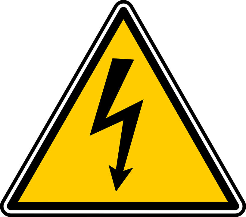 warning sign volts amps and other electric #39194